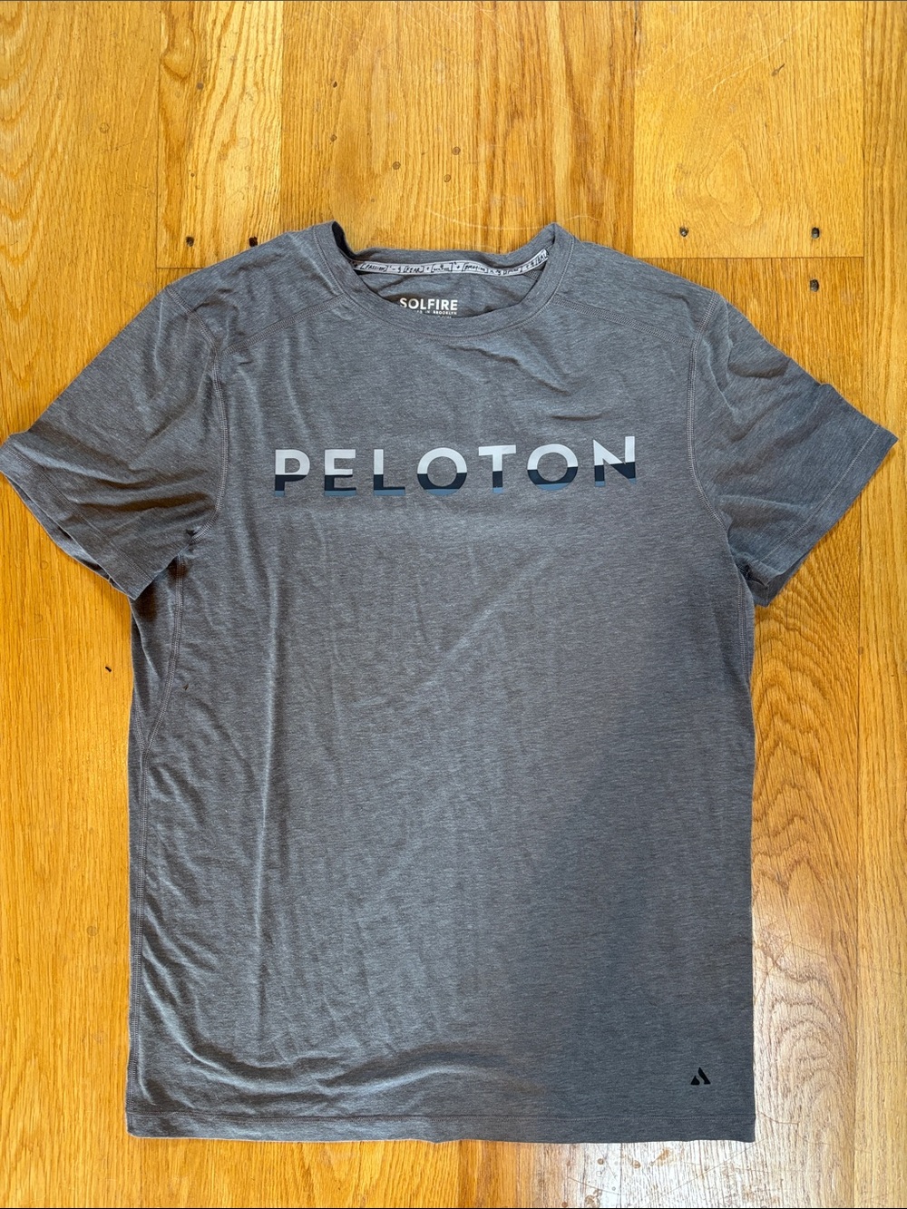 Peloton Men's Heather Gray Short Sleeve Logo Tee, S